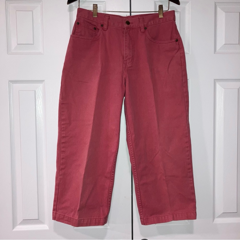 LL Bean Double L Salmon Pink Women’s Regular 8 Cotton Denim Capris 0PL80